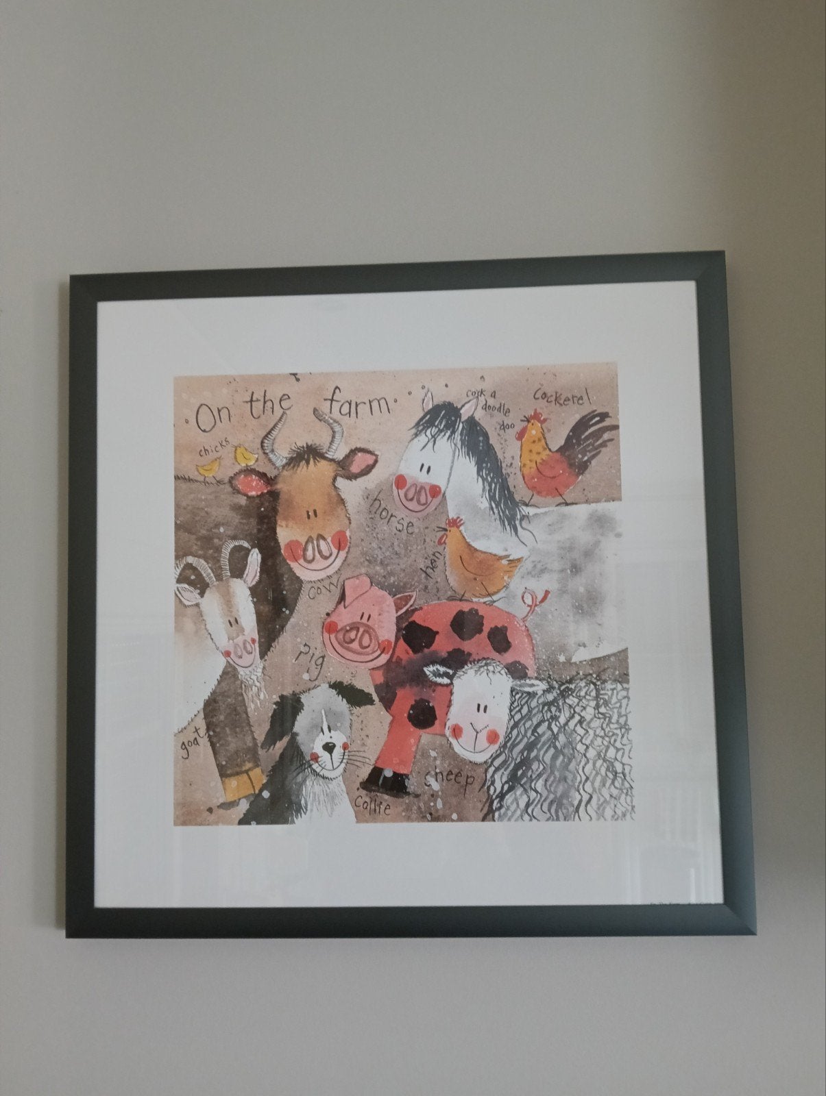 Ingelijste print  " On the Farm" - Alex Clark, Huis en Inrichting, Woonaccessoires | Schilderijen, Tekeningen en Foto's, 50 – 75