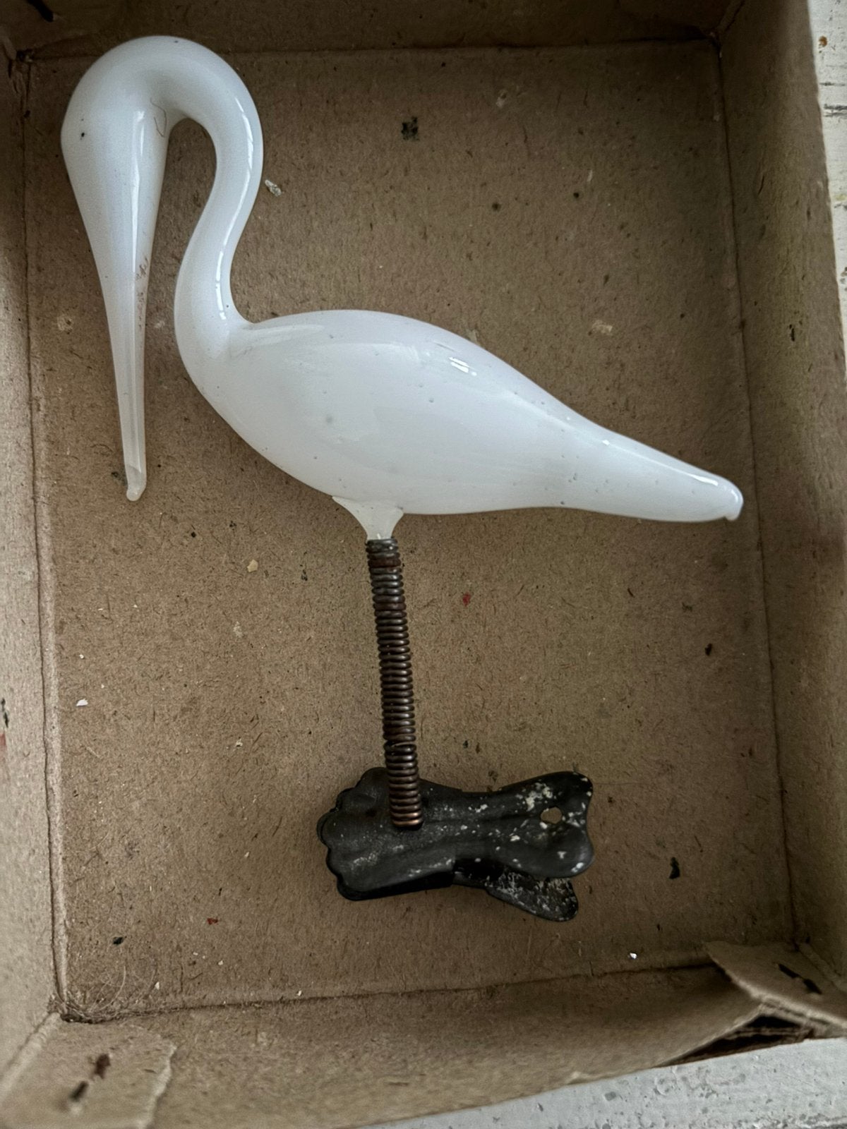 Oude kerstbal vogel, Ophalen of Verzenden, Gebruikt