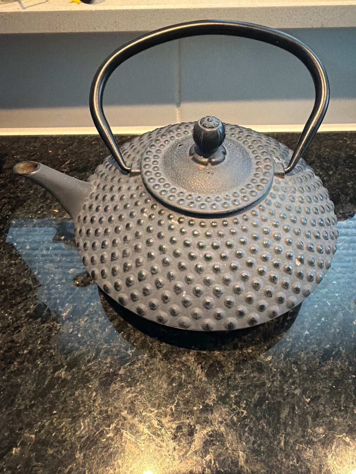Blauwe Bredemeijer theepot met filter, Blauw, Bredemeijer, Zo goed als nieuw, Metaal