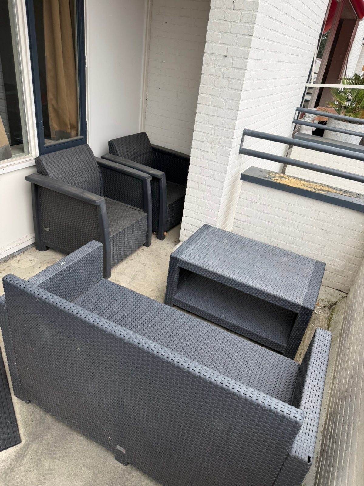 GRATIS loungeset zonder kussens, Tuin en Terras, Tuinstoelen, Ophalen, Gebruikt, Kunststof