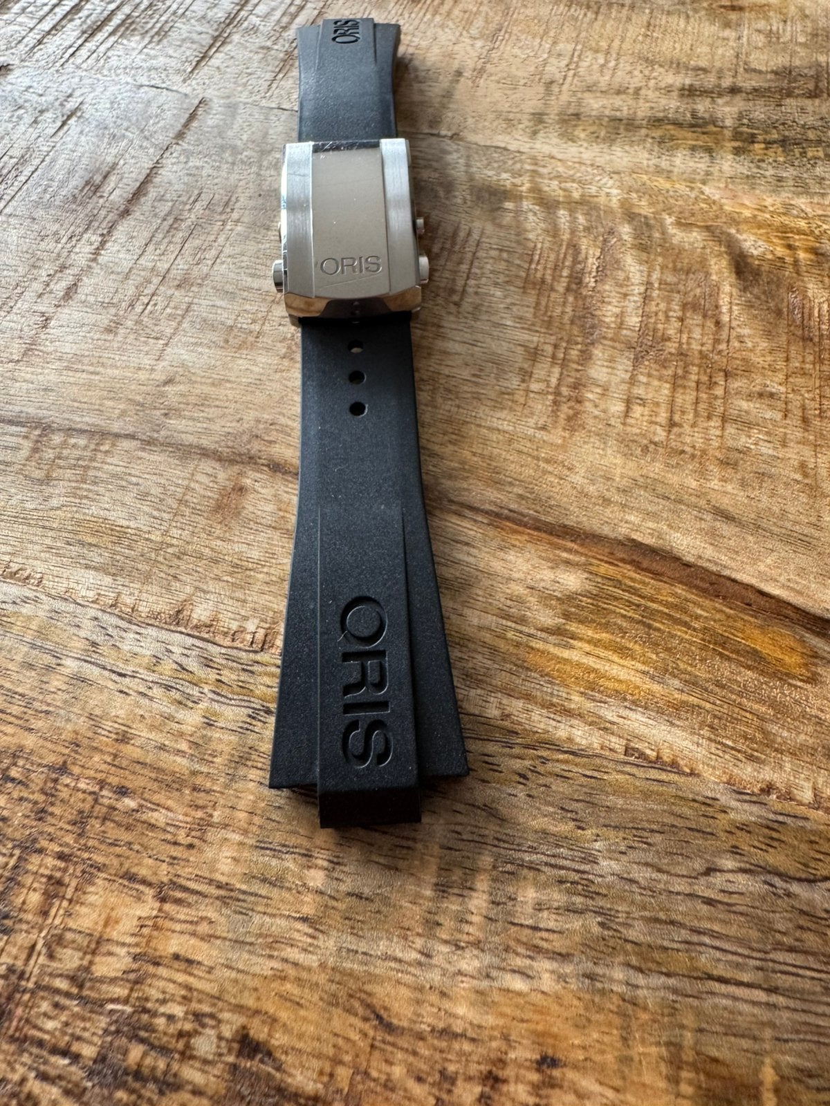 Originele Oris Aquis horlogeband incl. Oris triwing tool, Ophalen, Zo goed als nieuw, Kunststof, Overige merken