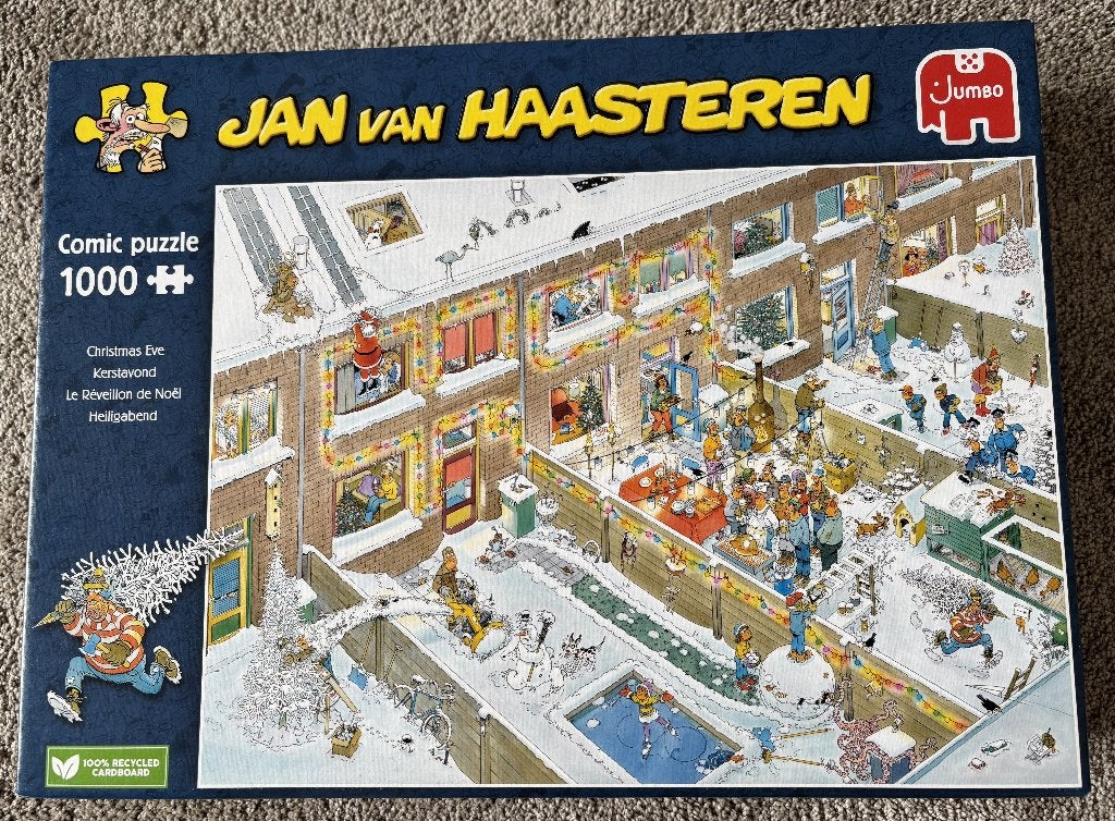 *** ALS NIEUW! Jan van Haasteren-puzzel 'Kerstavond' ***, Hobby en Vrije tijd, Denksport en Puzzels, Ophalen of Verzenden, 500 t/m 1500 stukjes