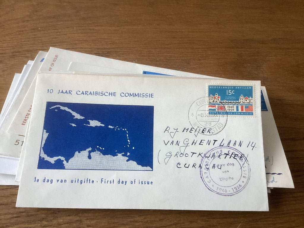 No3466  Voorloper Nederlandse Antillen 6-12-1956 klein forma, Postzegels en Munten, Verzenden, Beschreven, Rest van de wereld
