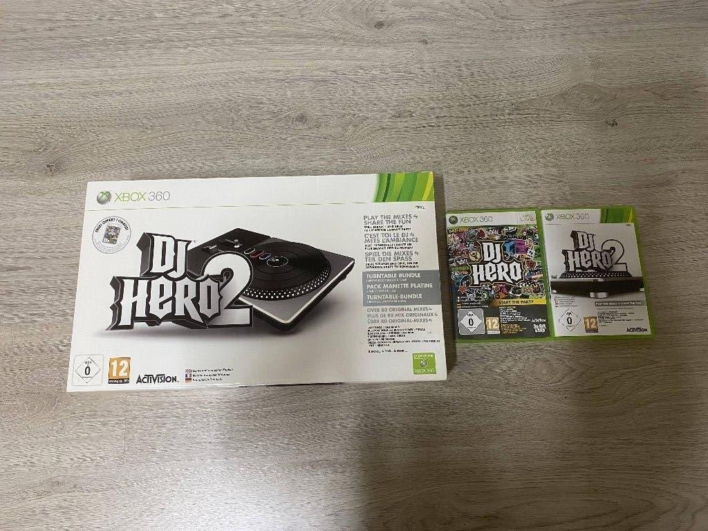 DJ Hero 1+ 2 en DJ set voor Xbox 360, Ophalen, Zo goed als nieuw, Gitaar, Drumstel of Dj-set, Xbox 360
