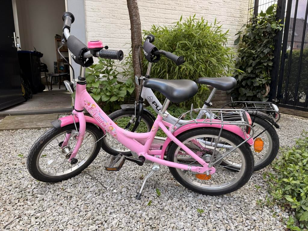 Puky kinderfietsen: grijs en roze, Ophalen, Gebruikt