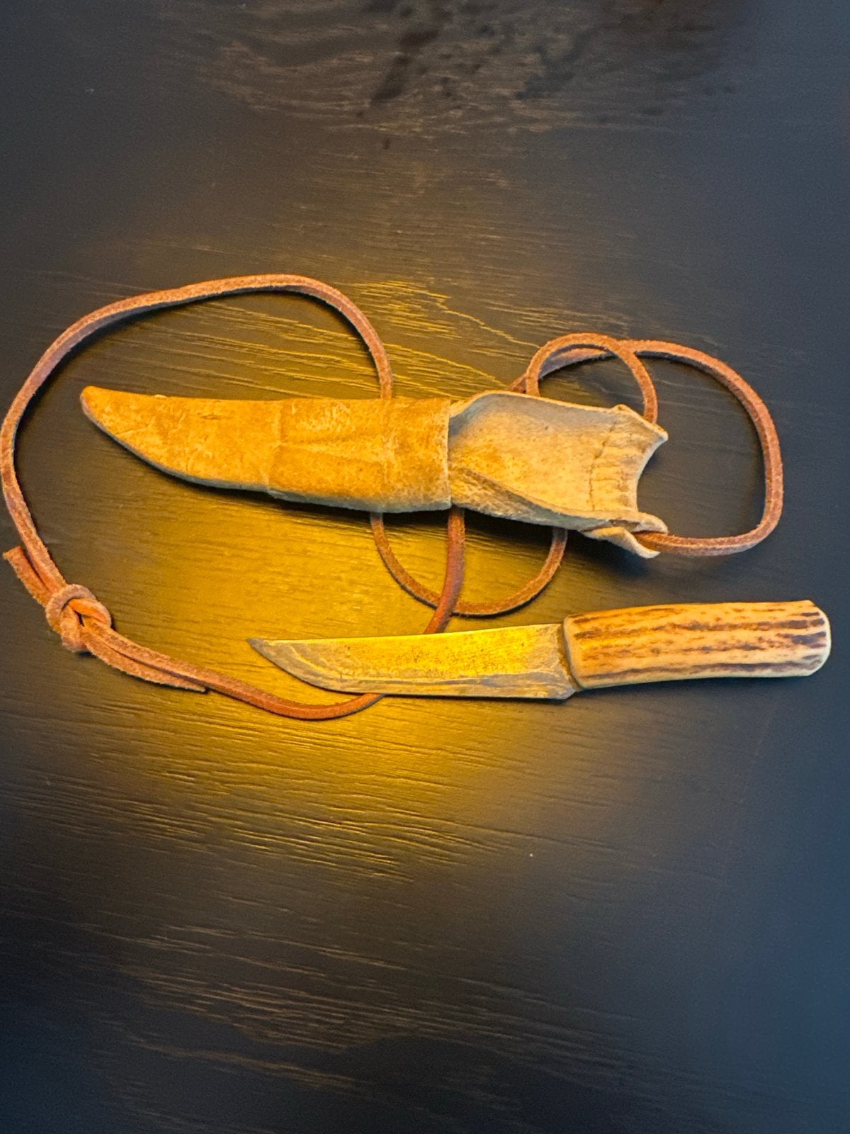 Fins Puukko mes met rendiergewei handvat en schede, Ophalen of Verzenden