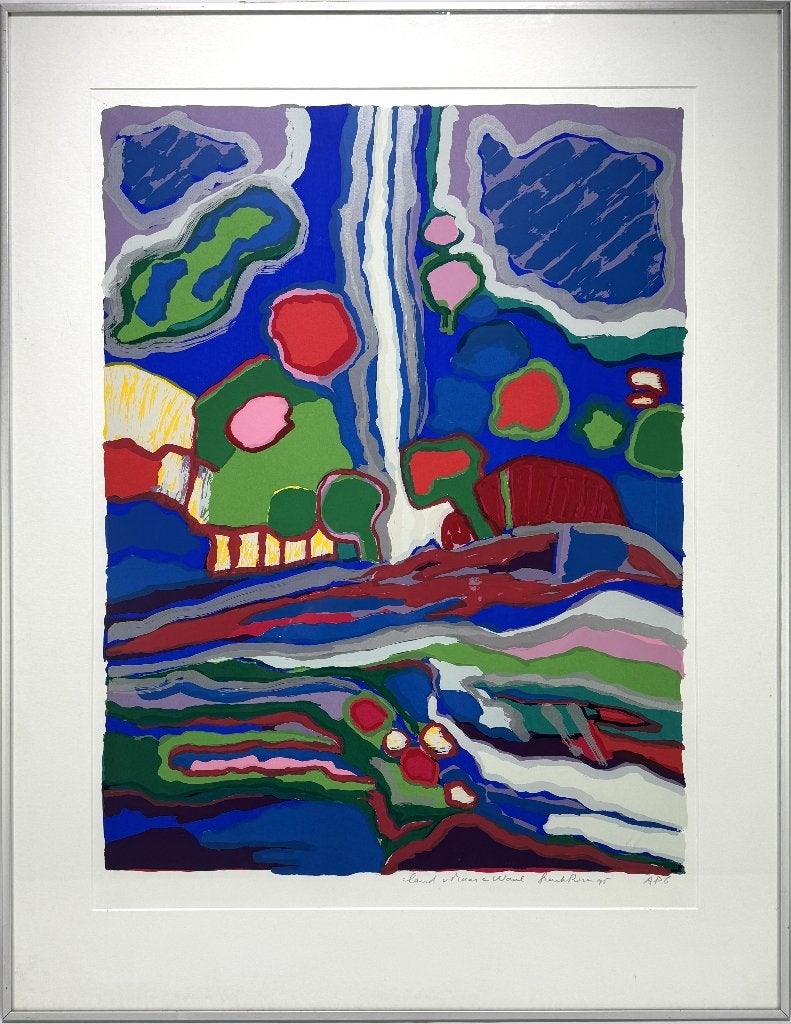 1341. Zeefdruk, Frank Rosen – "Land van Maas en Waal", 1995, Antiek en Kunst, Kunst | Litho's en Zeefdrukken, Ophalen
