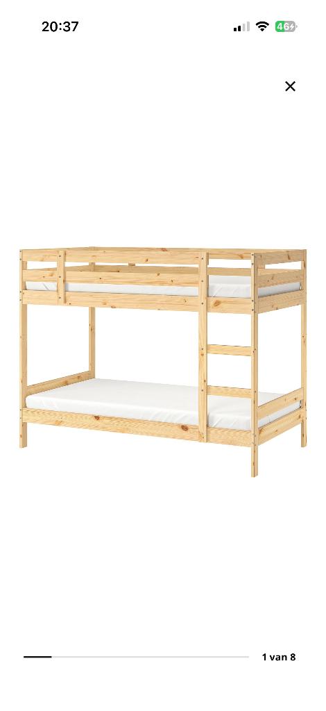 Houten stapelbed van IKEA, Ophalen, 90 cm, Overige kleuren, Tweepersoons