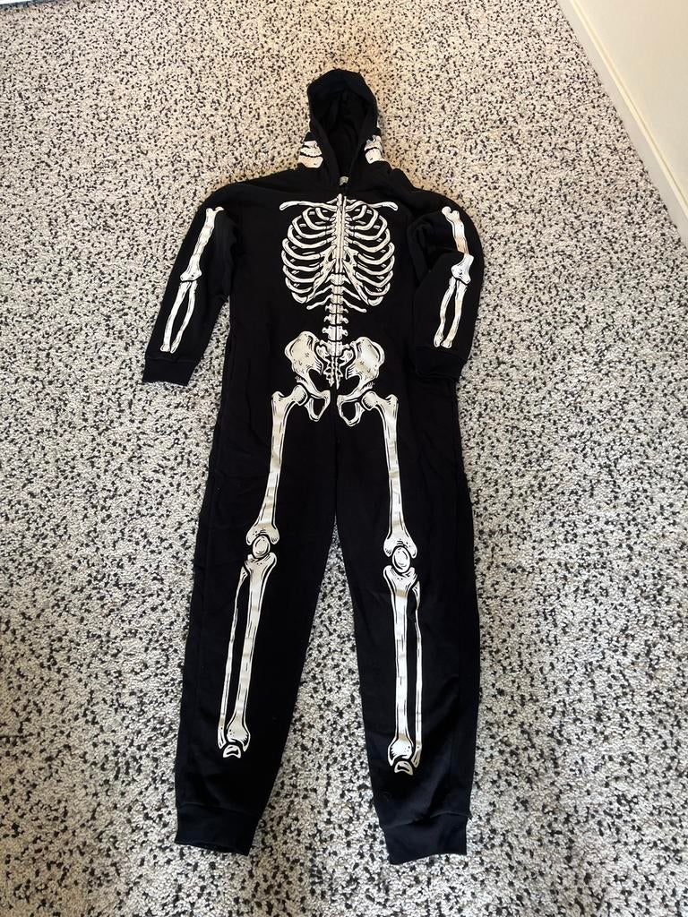 H&M Skelet Onesie Maat 158-164 - Zo goed als nieuw, Ophalen, Zo goed als nieuw, 158 t/m 164, Jongen of Meisje