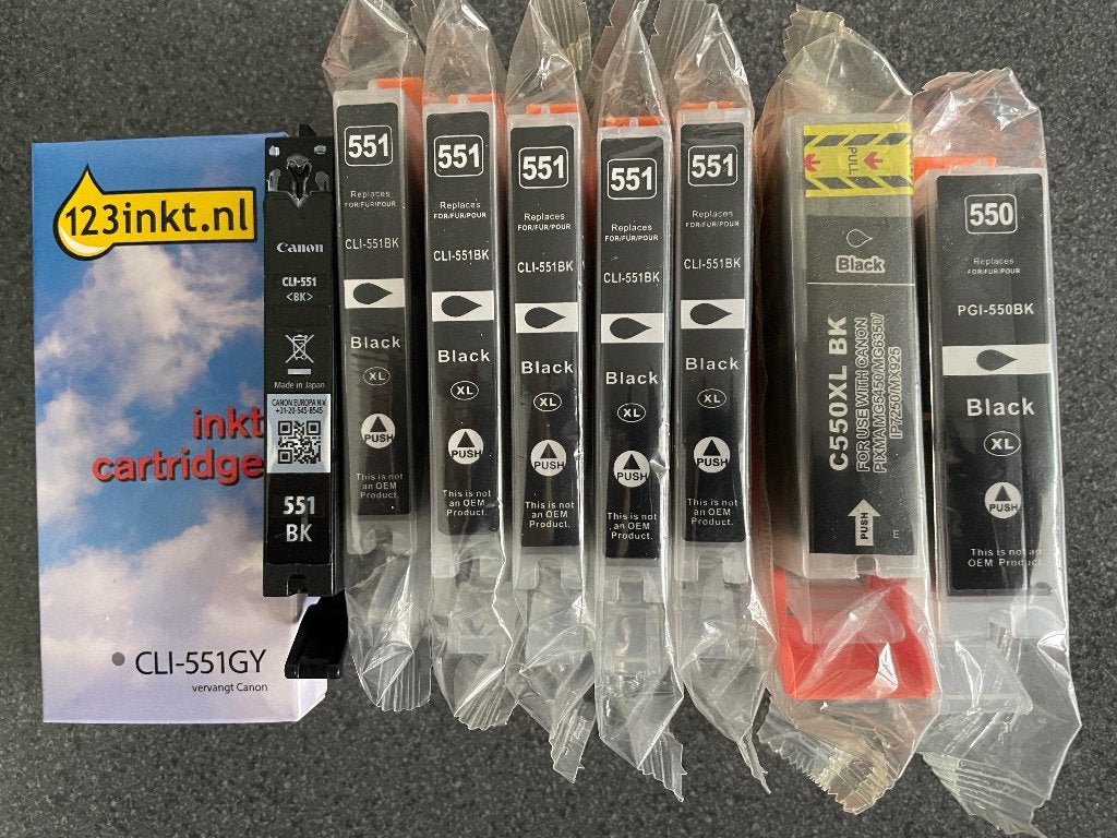 7 x Cartridges Canon CLI-551xx en 2 x CLI-550xx, Ophalen of Verzenden, Nieuw, Cartridge, Canon