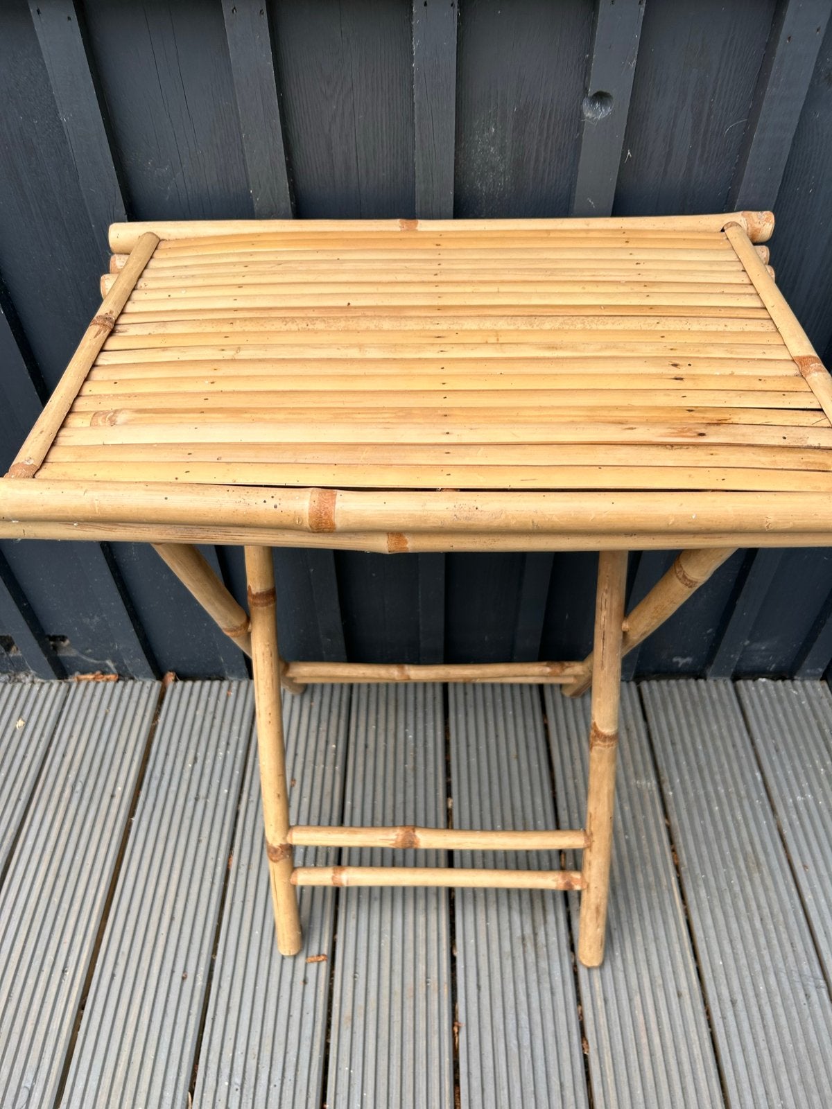 Bamboe bijzettafel - inklapbaar, Overige materialen, Zo goed als nieuw, 60 cm of meer, Rechthoekig