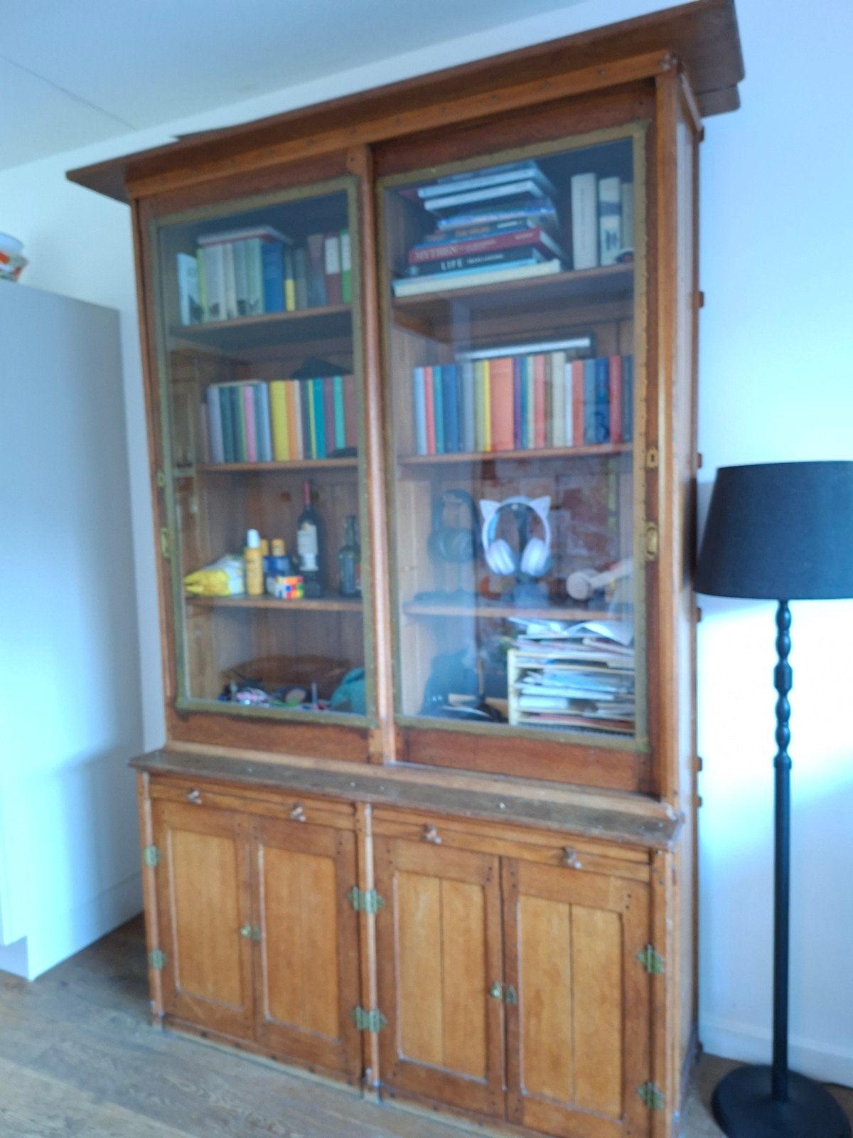 Antieke kast, Ophalen, Gebruikt, 25 tot 50 cm, Glas