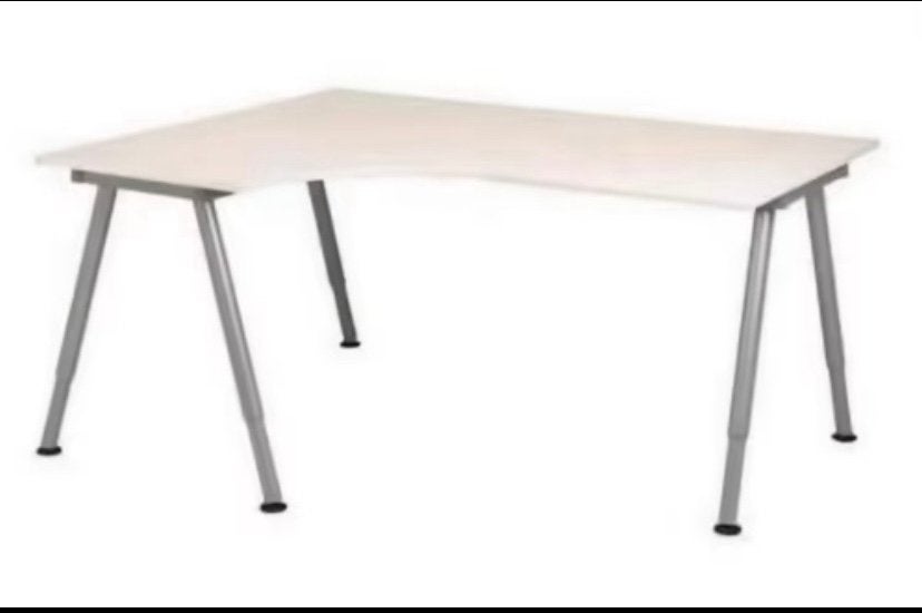 Ikea Galant hoek bureau - wit, Huis en Inrichting, 160 cm, 120 cm, Hoekbureau, In hoogte verstelbaar