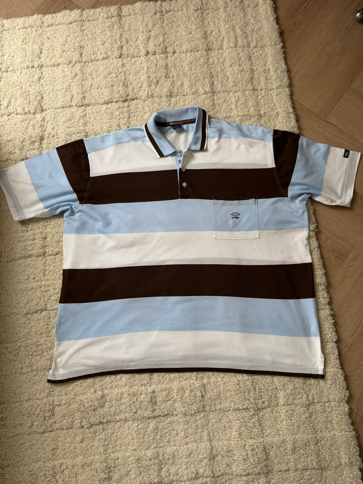 Paul & Shark Polo Heren 4XL - Bruin, Blauw, Wit Gestreept, Ophalen of Verzenden, Zo goed als nieuw, Overige maten, Blauw