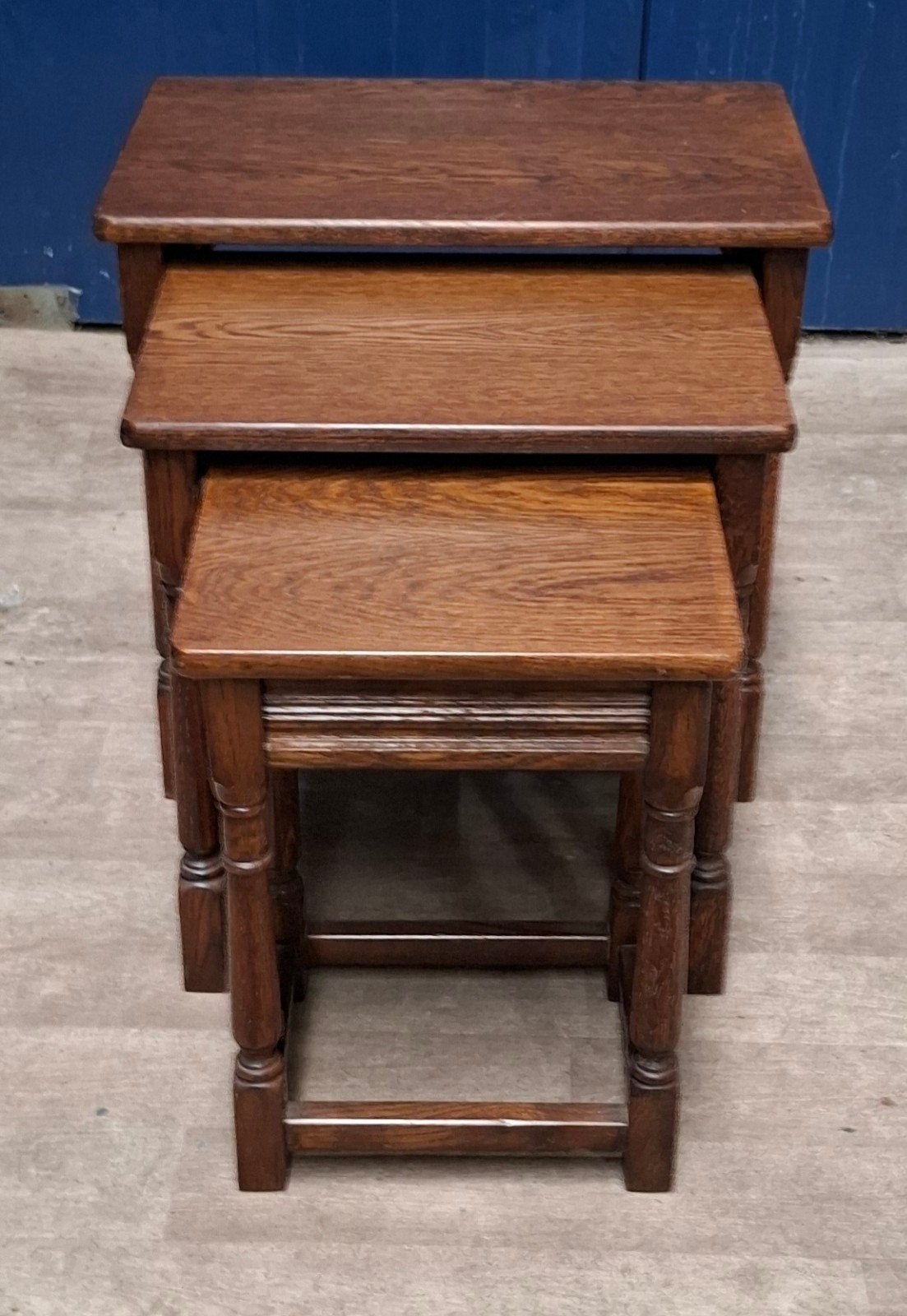 Nesting tables / mimiset / miniset, Minder dan 55 cm, Gebruikt, Vintage, Rechthoekig