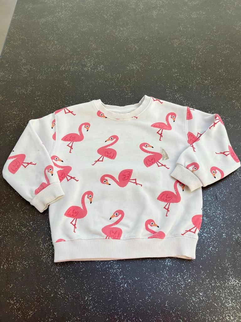 Trui mt 98 flamingo’s, Ophalen of Verzenden, Gebruikt, Meisje, Trui of Vest