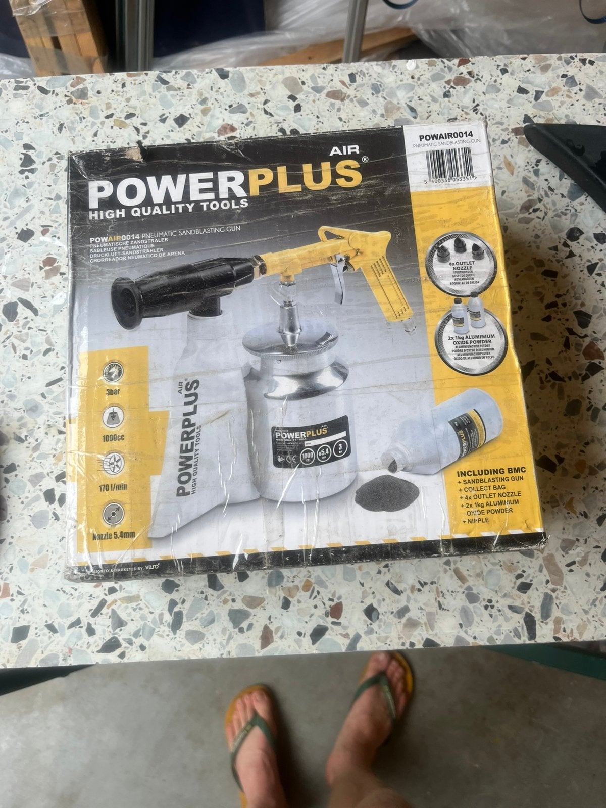 Zandstraalpistool powerplus zandstralen, Ophalen of Verzenden, Zo goed als nieuw