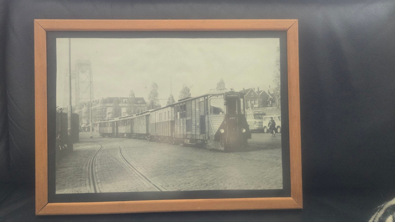 Historische foto van tram M.67, ingelijst, Ophalen of Verzenden, Tram, Kaart of Prent