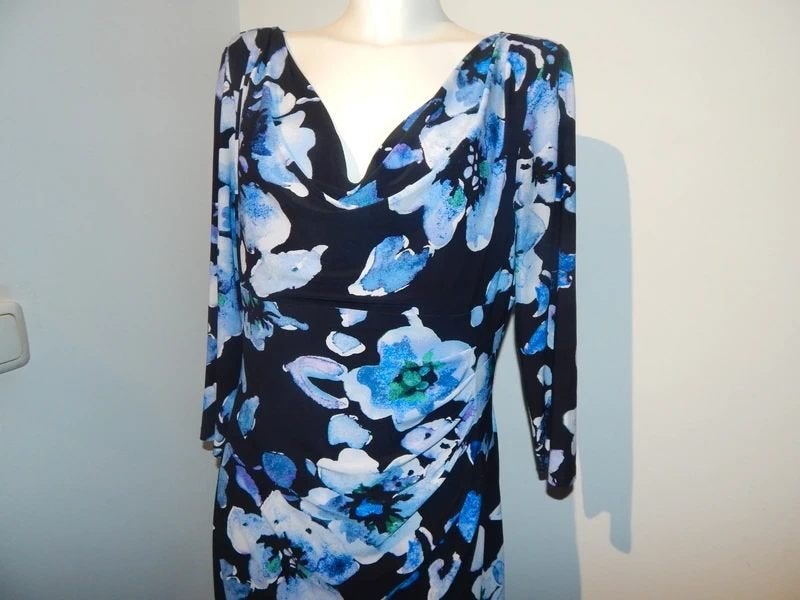 Ralph Lauren prachtige stretch jurk bloemen print mt 14/42, Kleding | Dames, Maat 42/44 (L), Zo goed als nieuw, Knielengte, Ralph Lauren