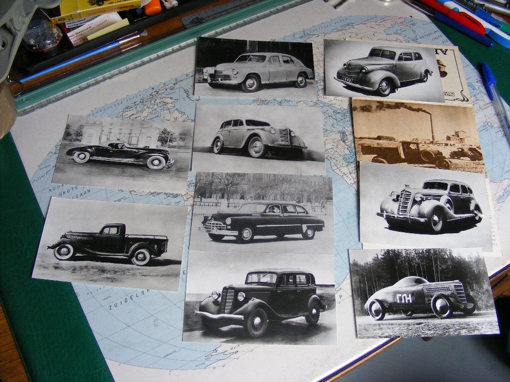 9 OUDE AUTO'S - Russische Ansichtk.  v .h. jaar 1984, Verzenden, 1980 tot heden, Voertuig