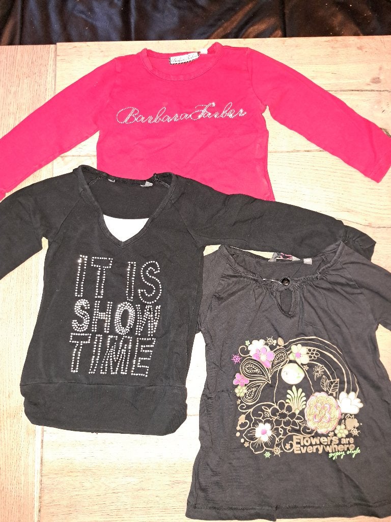 3 shirts lange mouw 92, Ophalen of Verzenden, Zo goed als nieuw, Meisje, Shirt of Longsleeve