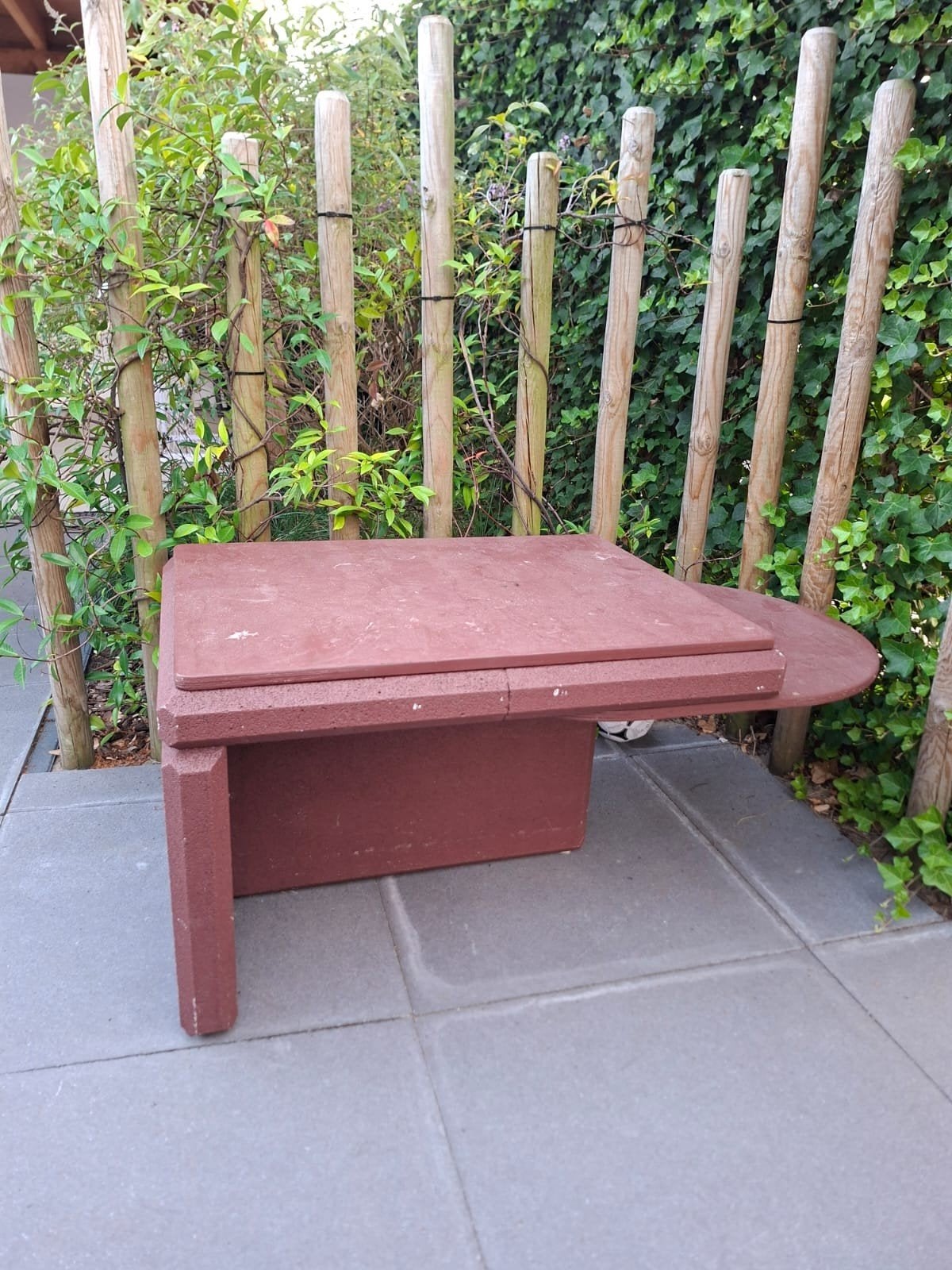 Bordeaux rode tafel (B60xL113xH49cm), Ophalen, Gebruikt, Rechthoekig, Overige materialen