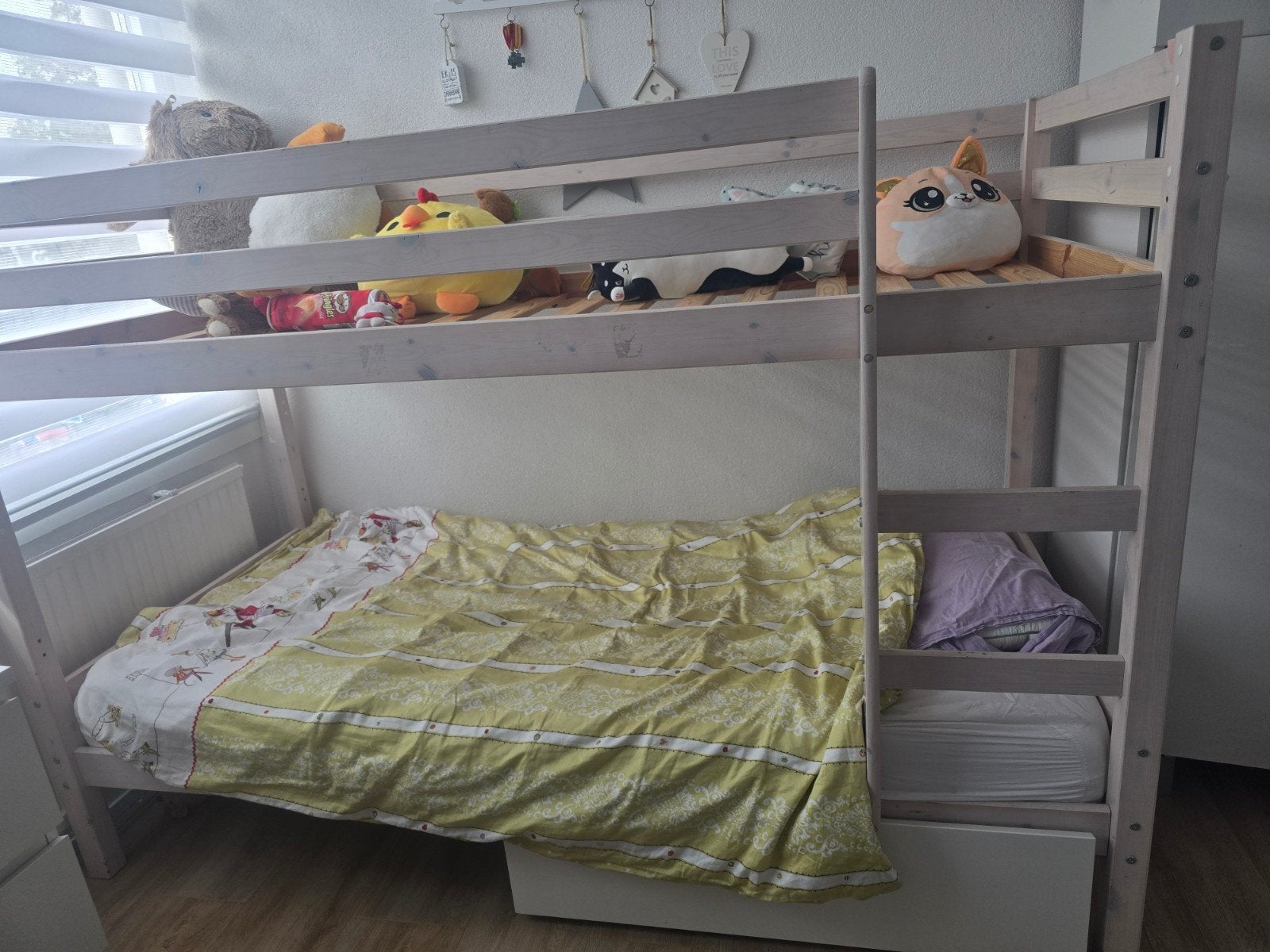 Stapelbed 90x200 met trap, 90 cm, Tweepersoons, Minder dan 160 cm, Ophalen of Verzenden