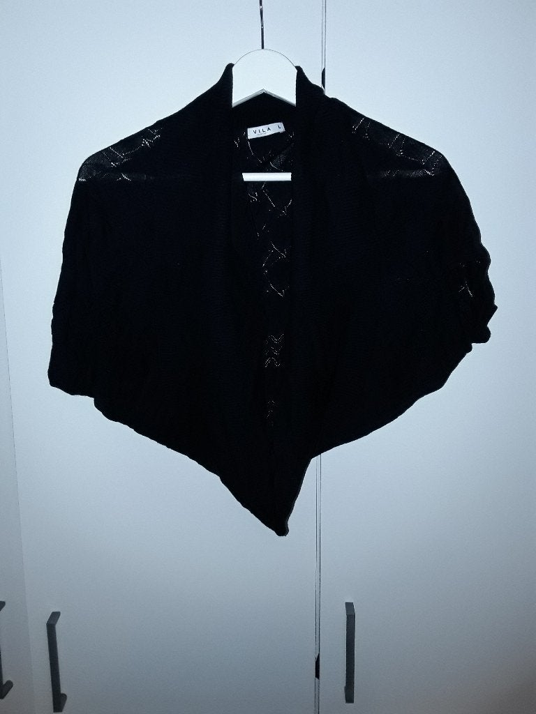 VILA Zwart Broderie Vestje Met Korte Mouwen Maat L, Maat 38/40 (M), Zwart, Vila, Ophalen of Verzenden