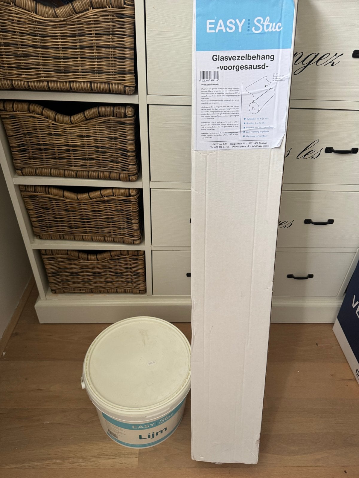 Glasvlies Easy Stuc restje met lijm, Ophalen, Minder dan 10 m², Wit