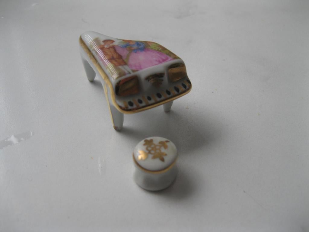 limoges porselein piano met pianokruk, Ophalen of Verzenden