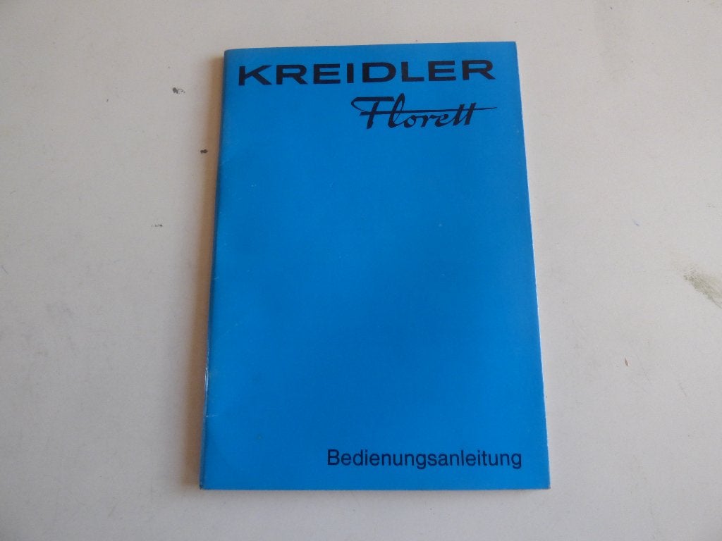 KREIDLER FLORETT BEDIENDINGSHANDLEIDING, Ophalen of Verzenden, Zo goed als nieuw