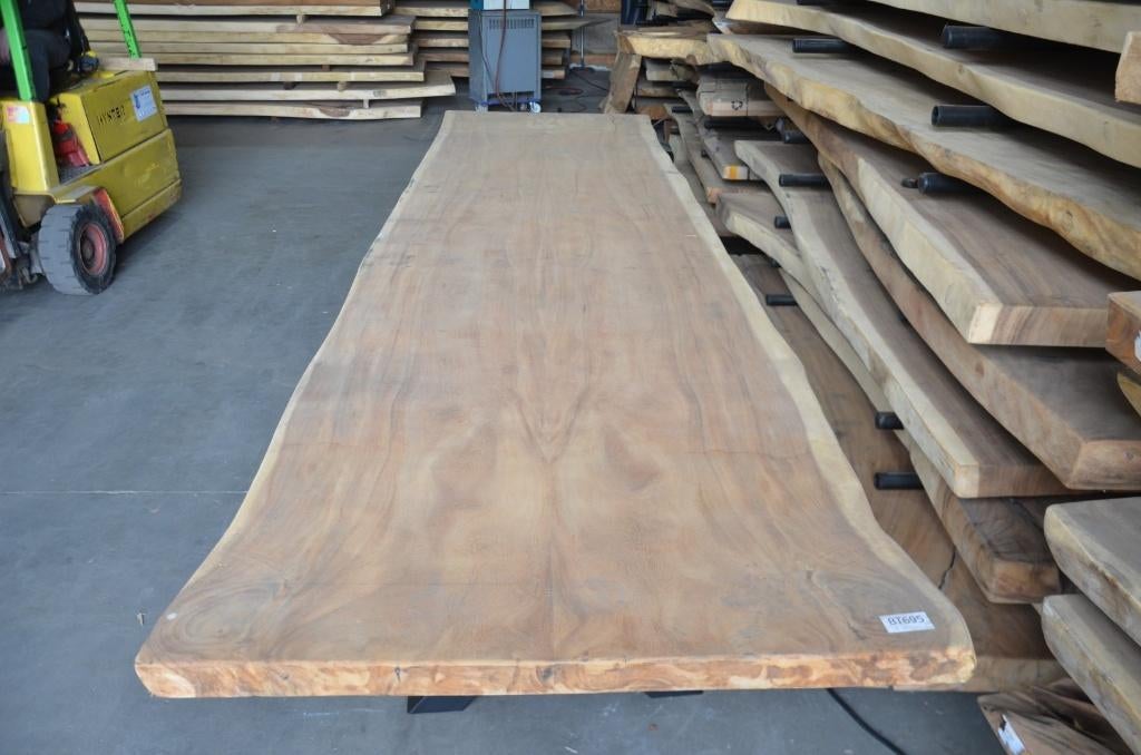 Suar boomstamtafel 400 cm-  BT695 – 4 m boomstamtafel, Verzenden, Overige materialen, 50 tot 100 cm, Rechthoekig