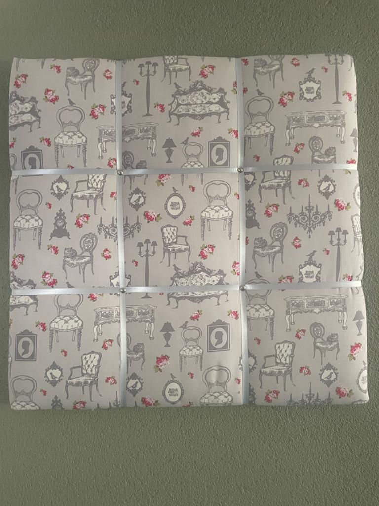 Decoratief bord (61x61cm) met vintage meubelprint, Ophalen, Zo goed als nieuw, Overige typen