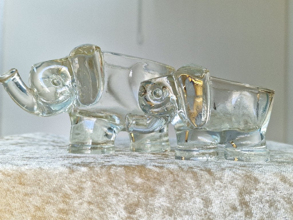 Vintage kristallen olifanten set – Frans design, Antiek en Kunst, Ophalen of Verzenden