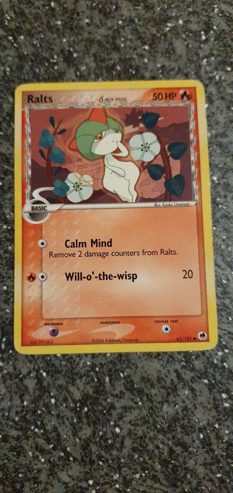 Ralts 61/101 EX Dragon Frontiers Pokémon Kaart, Ophalen of Verzenden, Gebruikt, Losse kaart