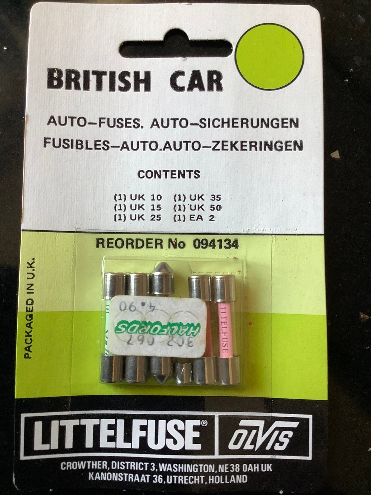 British car auto-zekeringen in de verpakking, Ophalen of Verzenden