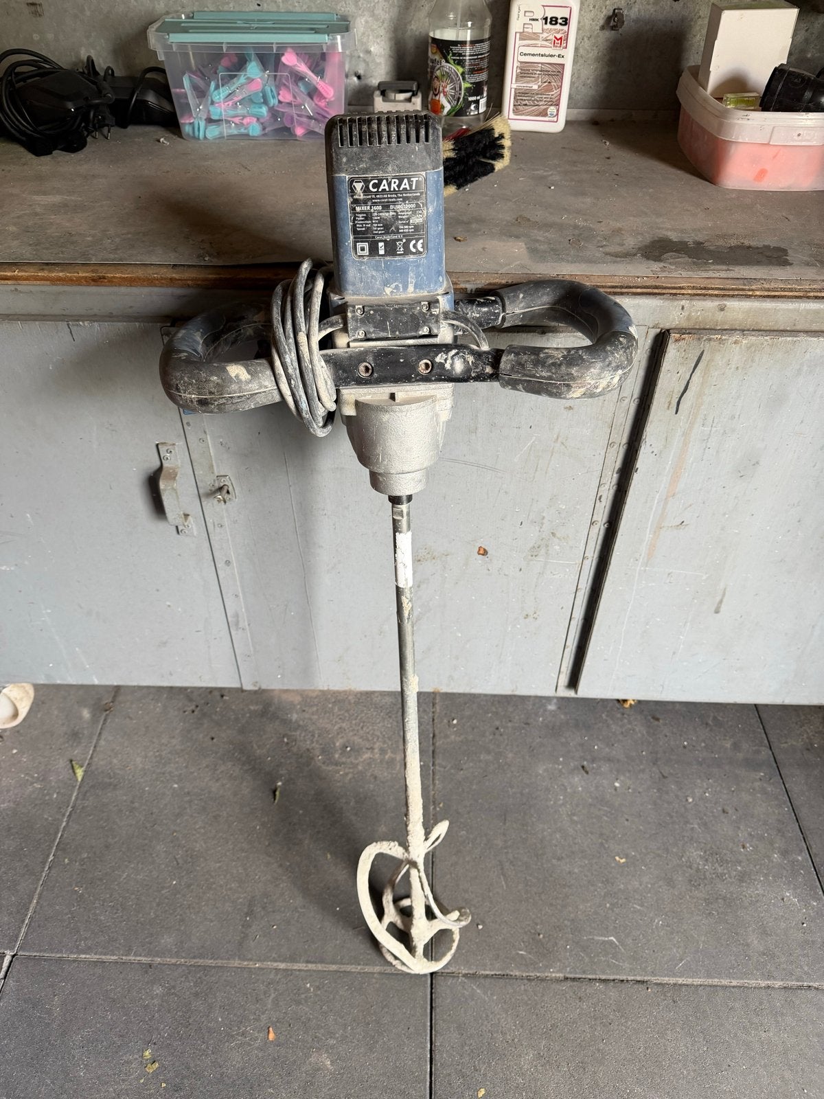 Carat Beton/Lijm Mixer 1600W - Krachtige Mengmachine, Ophalen of Verzenden, Gebruikt