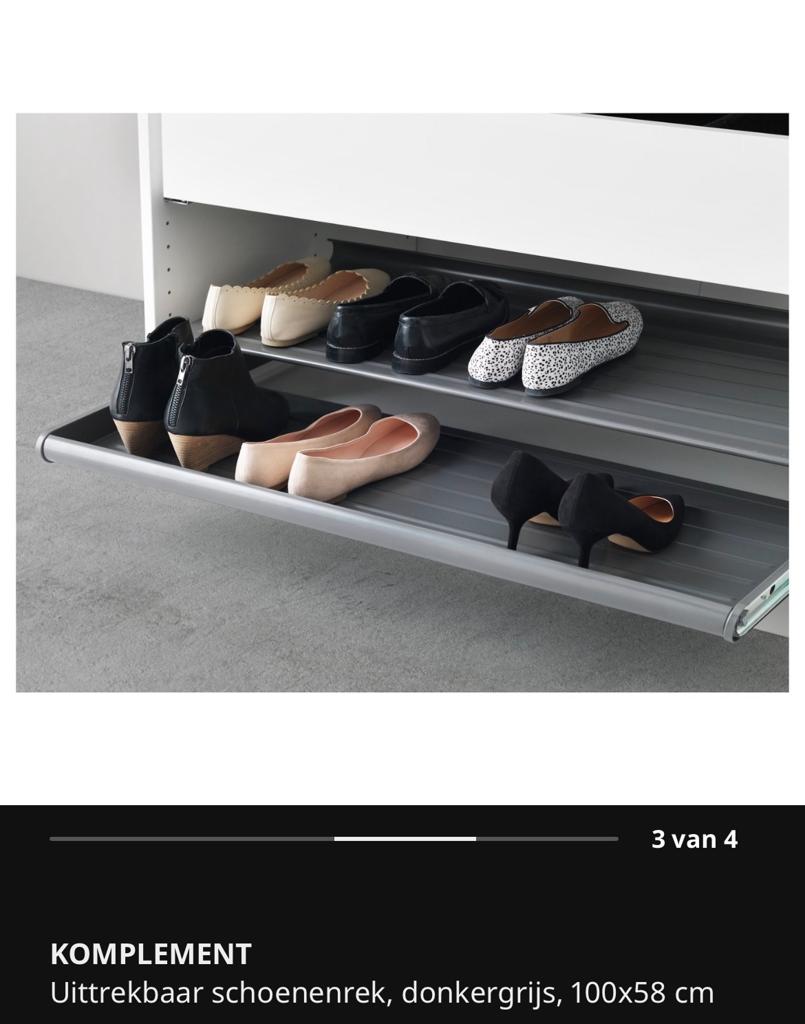IKEA KOMPLEMENT / PAX uittrekbaar schoenenrek, donkergrijs, Huis en Inrichting, Ophalen of Verzenden, Zo goed als nieuw