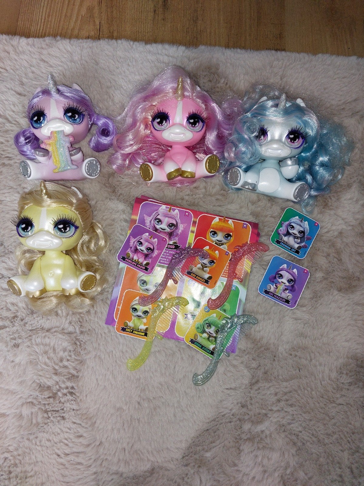 Poopsy slime q.t. unicorns 4 stuks met kammetje, Ophalen of Verzenden