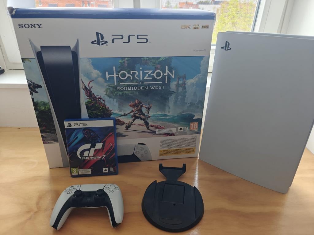 PlayStation 5 Disc Edition met Horizon en Gran Turismo, Ophalen of Verzenden, Zo goed als nieuw, Playstation 5