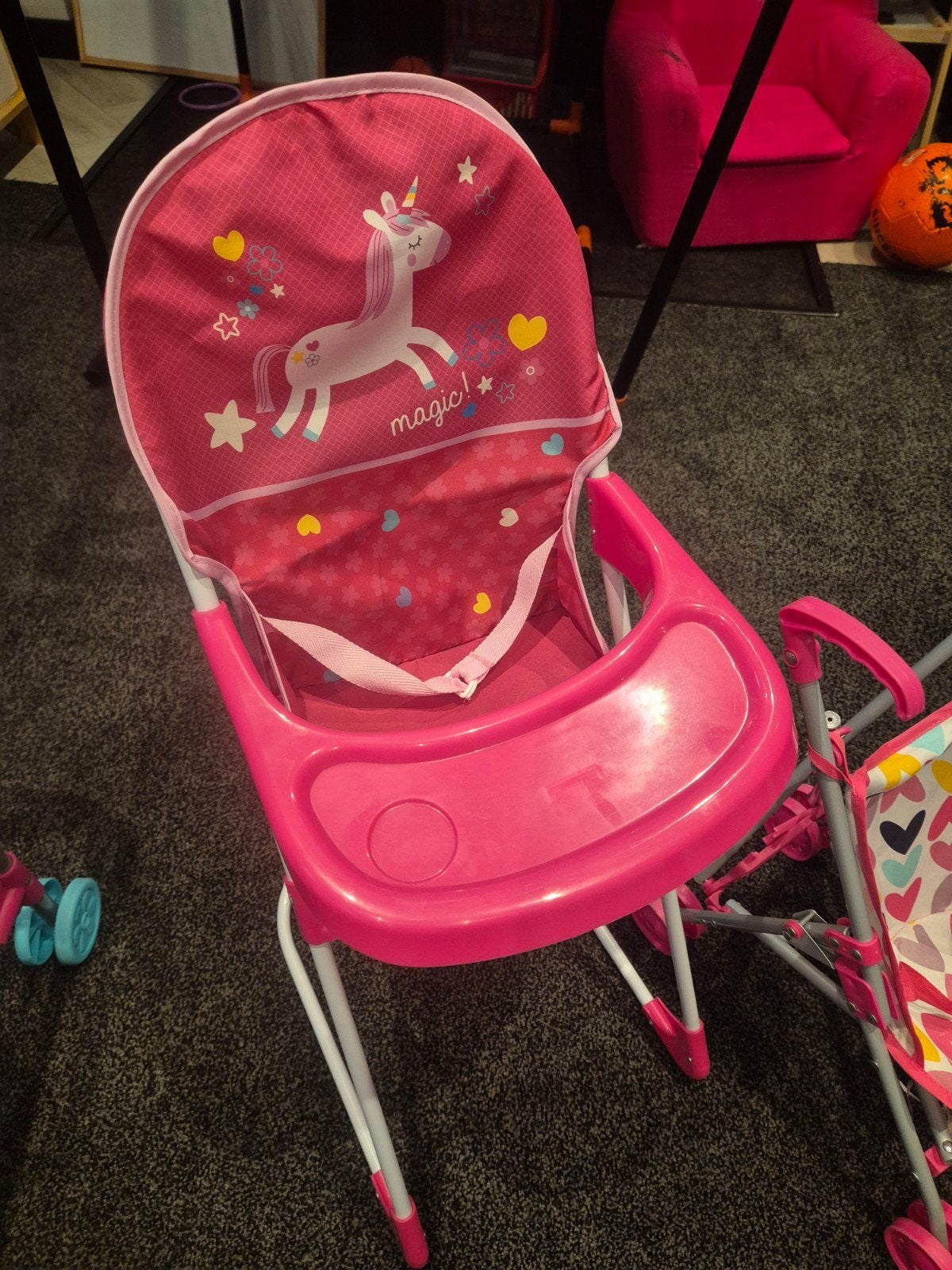 Roze kinderstoel met eenhoorn design, Ophalen, Gebruikt, Overige typen