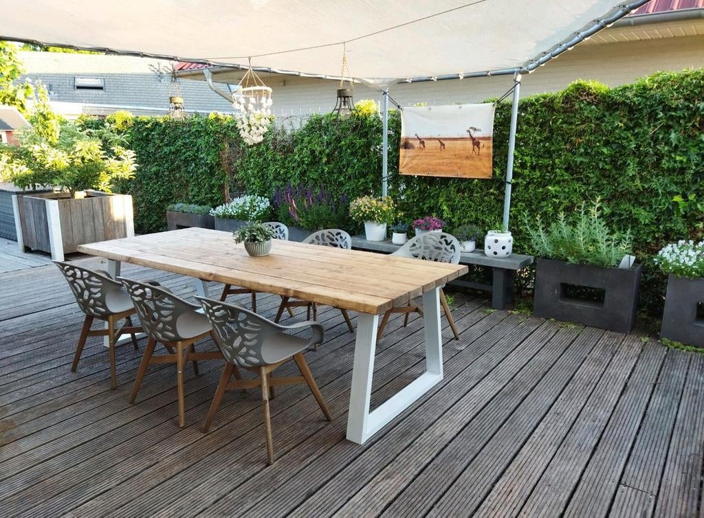 Zonnescherm met steigerbuis constructie, 150 tot 300 cm, Ophalen, Gebruikt, Overige typen