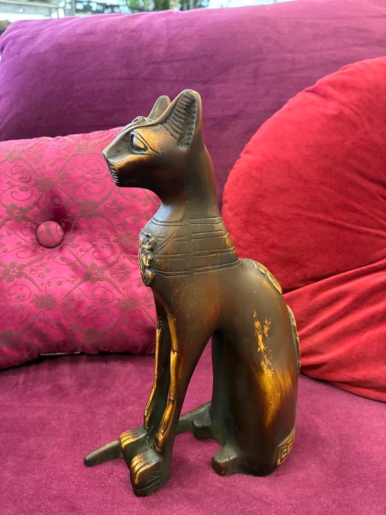 Egyptische Kattenbeeldje - Bastet ( Vintage), Ophalen of Verzenden, Zo goed als nieuw, Dier