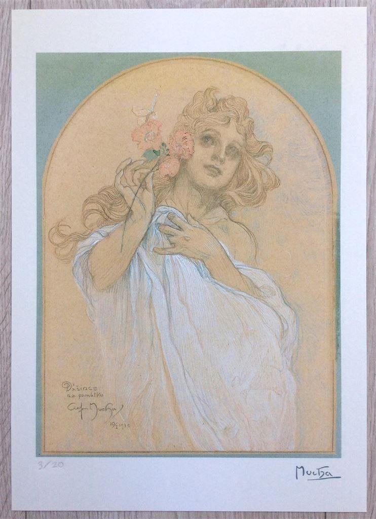 Alphonse Mucha [After] Allegory of Spring Print Affiche, Watermerk, Verzenden