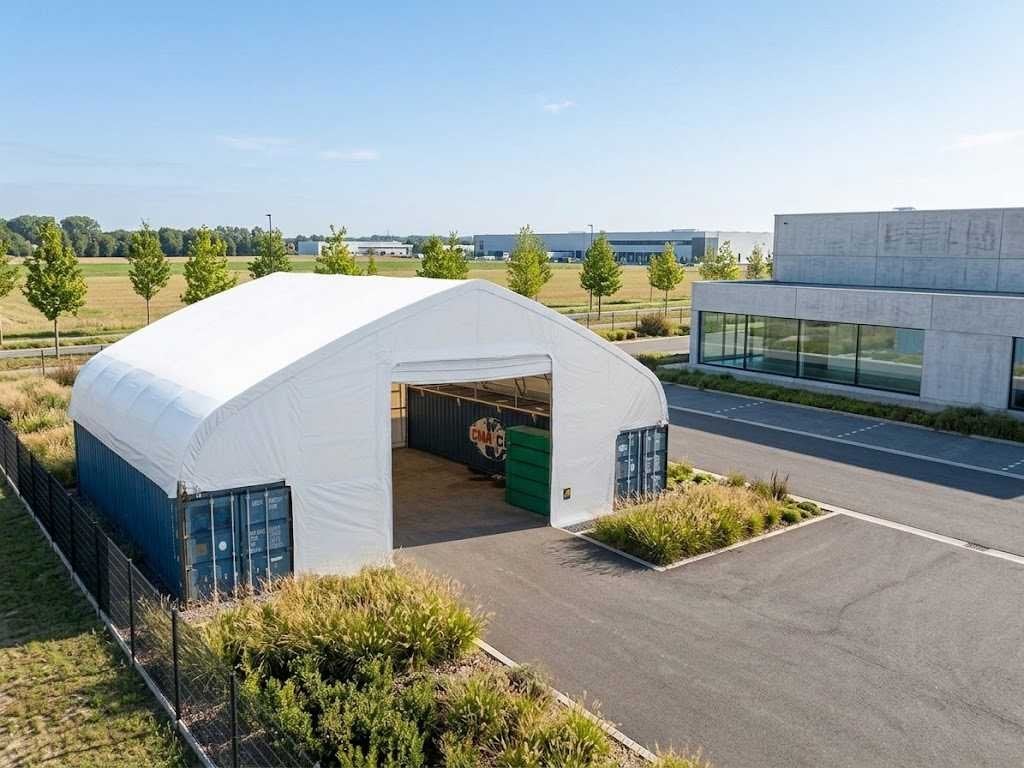 Containeroverkapping / opslagshelter 15.25x24.00x4.72 meter