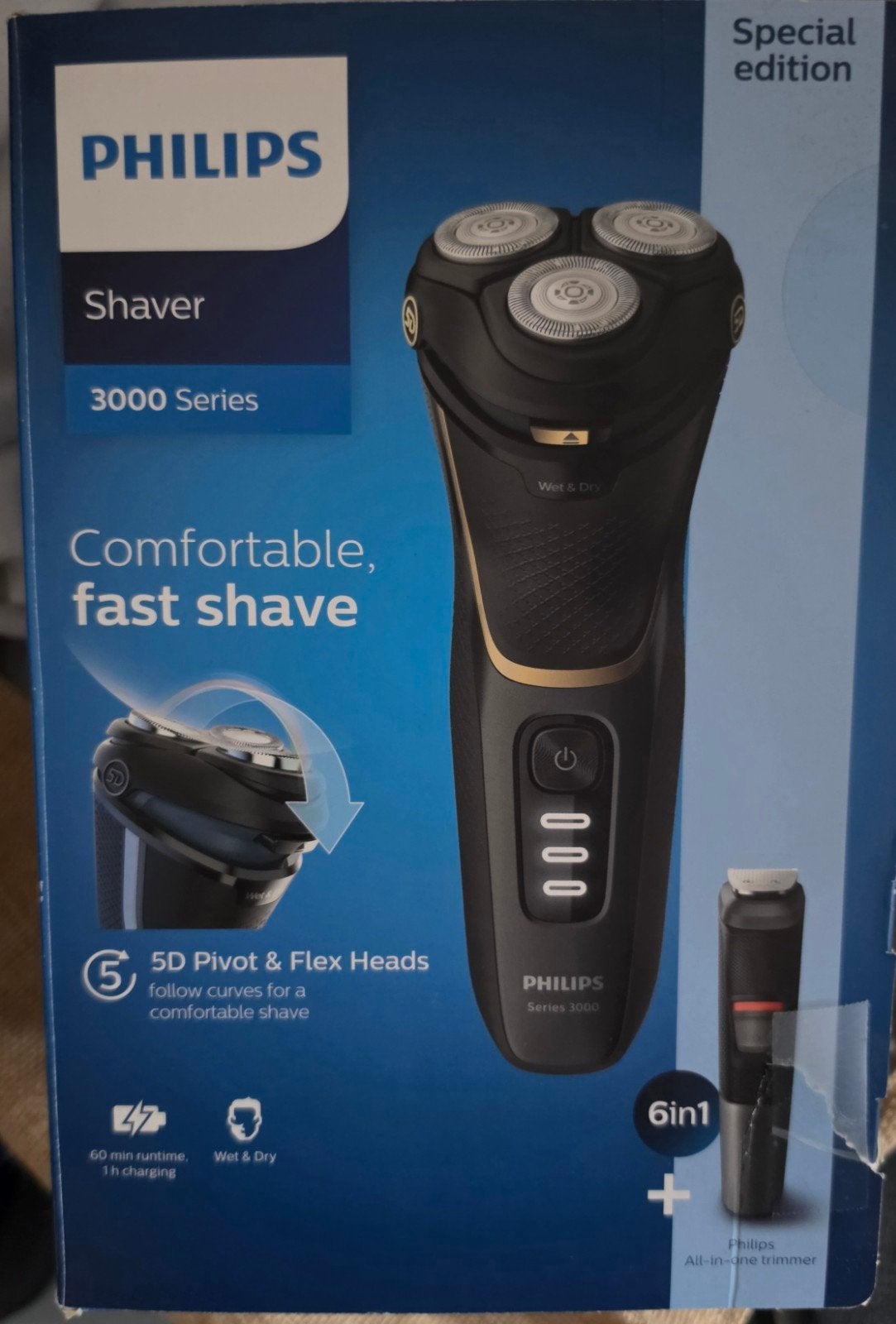 Philips Shaver Series 3000 - Comfortabel en Snel Scheren, Ophalen of Verzenden, Nieuw, Scheren en Epileren