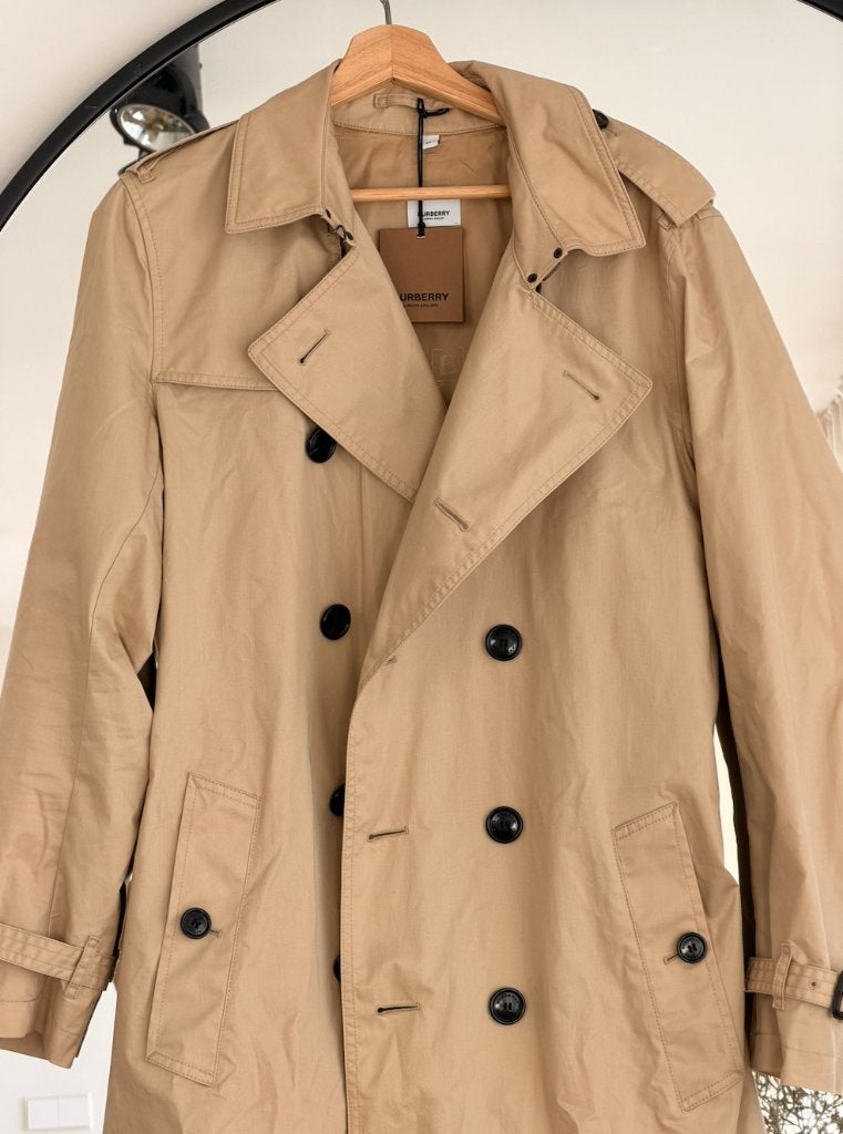 Burberry mid-length trenchcoat - size 48, Kleding | Heren, Maat 48/50 (M), Beige, Nieuw, Ophalen of Verzenden