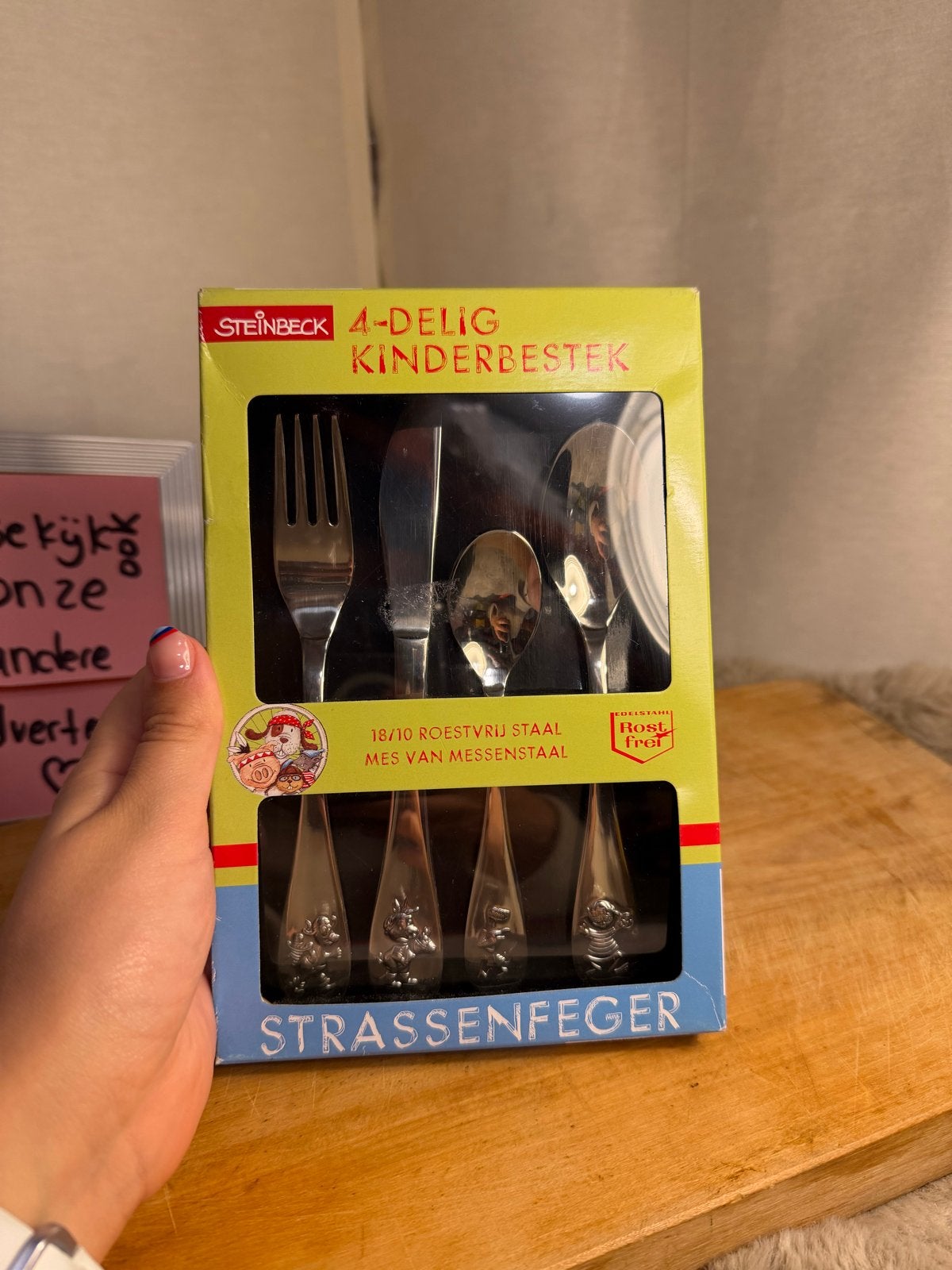 Steinbeck 4-delig kinderbestek - RVS, Kinderbestek, Bestekset, Nieuw, Ophalen of Verzenden