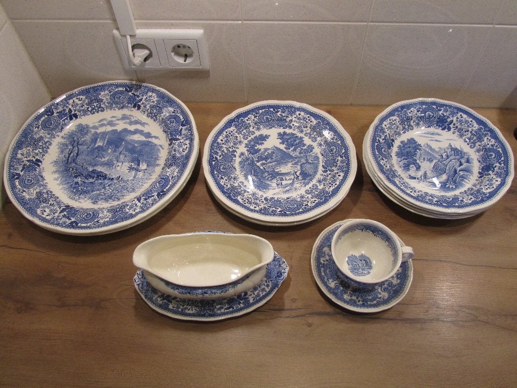 Burgenland blauw Villeroy en Boch serviesdelen, Overige typen, Ophalen of Verzenden, Zo goed als nieuw, Overige stijlen