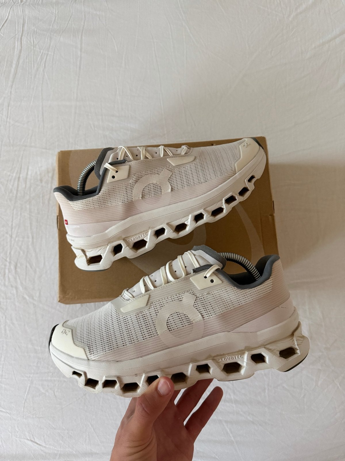 On Cloud cloudmonster schoenen - Maat 42, Ophalen of Verzenden, Gedragen, Wit, Sportschoenen